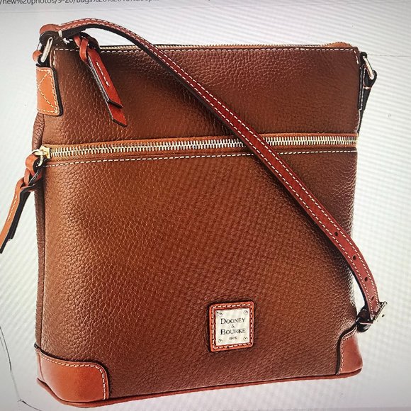 DOONEY & BOURKE Crossbody Bag Brown Pebbled Leather Large Ridley 10 X 10 New - Picture 7 of 7
